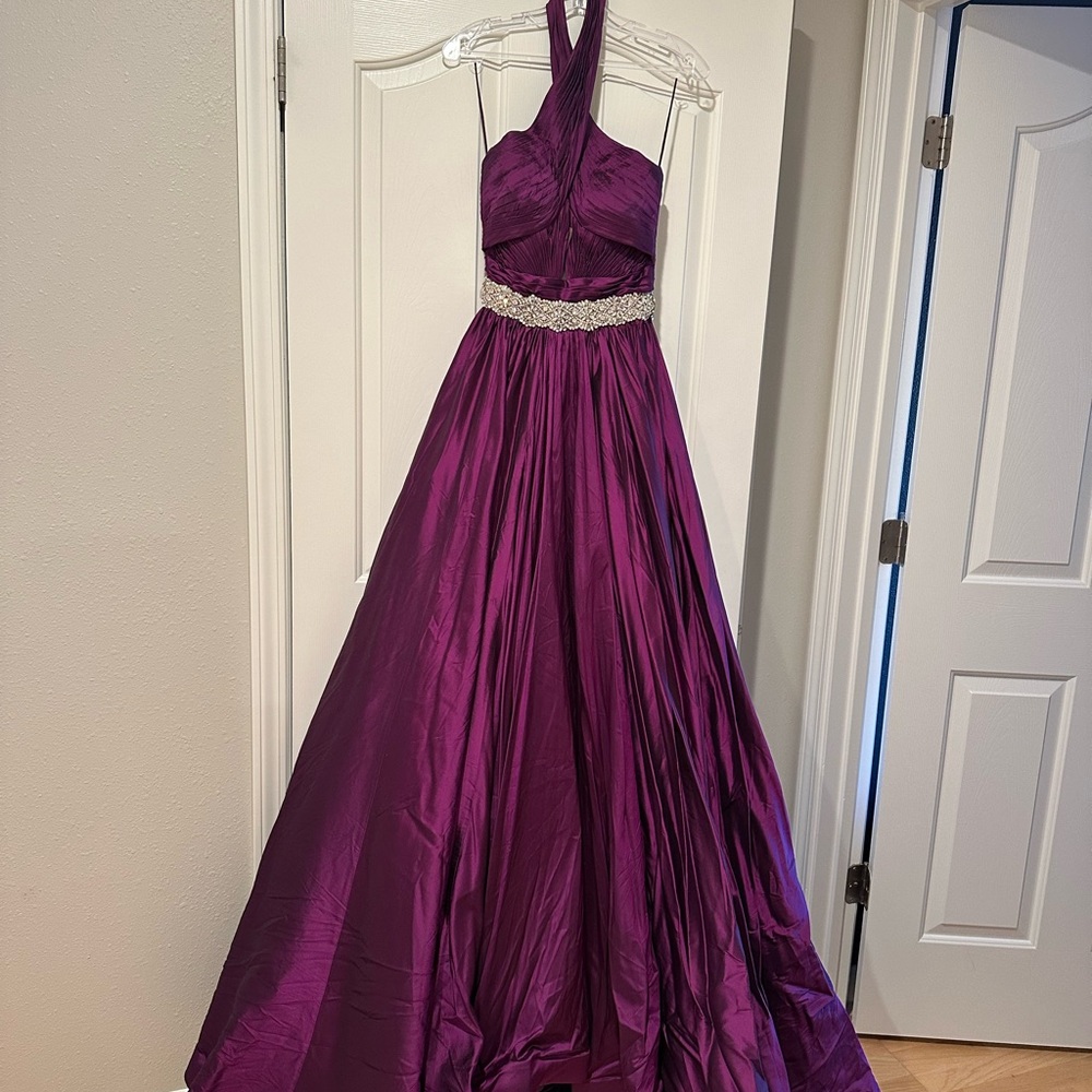 Jovani Purple Halter Gown